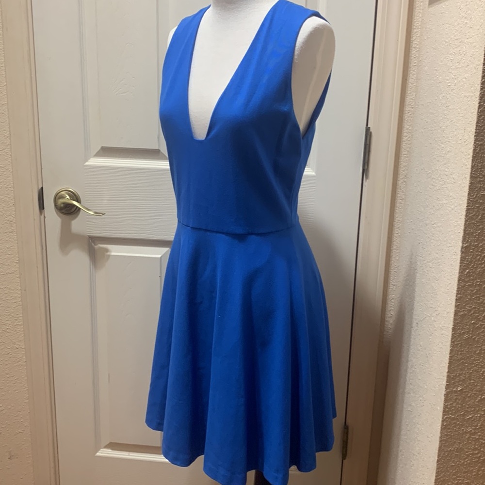 Alice+Olivia Cobalt Blue Fit & Flare Skater Mini Dress Women's Size 8